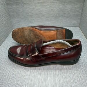 G.H. Bass Weejuns Penny Loafers Burgundy Oxblood Leather Slip On 12D